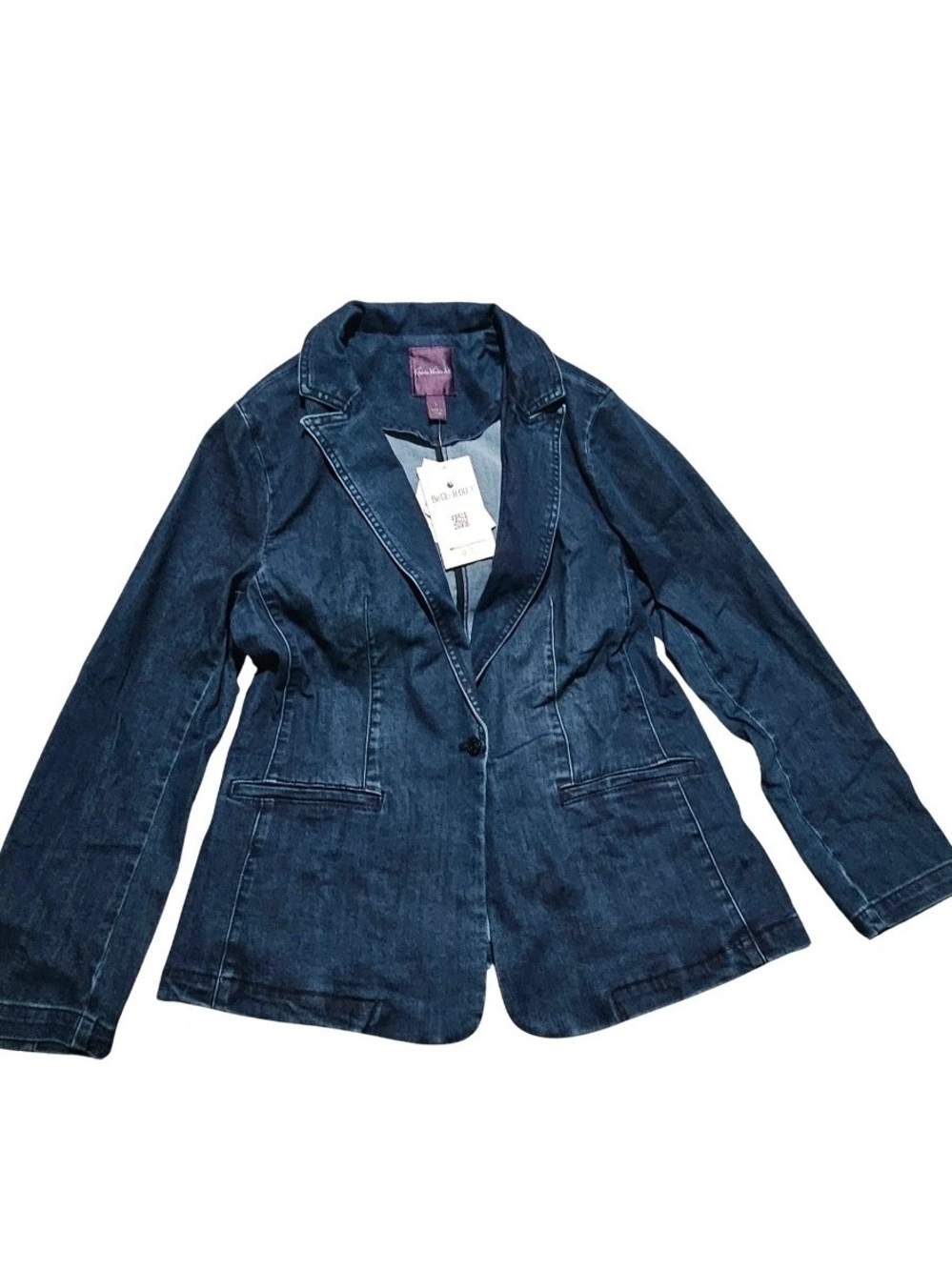 Women's Dark Blue Denim Blazer Jacket
